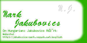 mark jakubovics business card